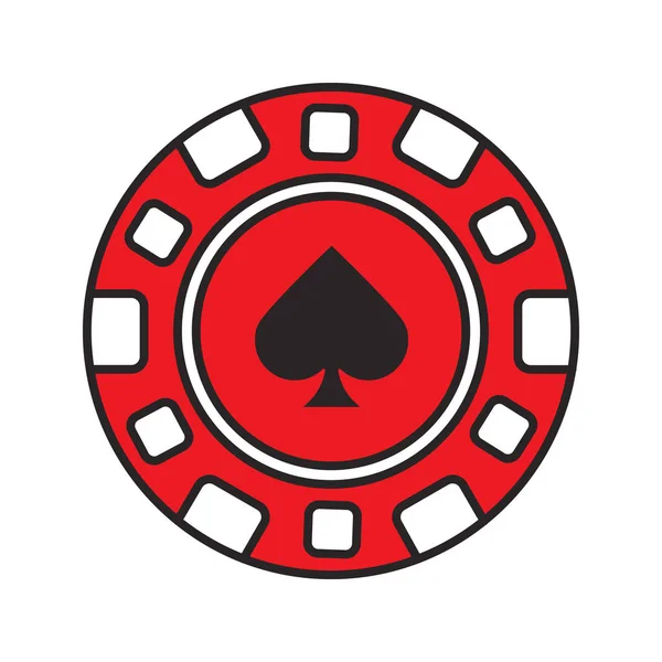 踏鋤記号色アイコン白い背景で隔離のギャンブル トークン — ストックベクタ
