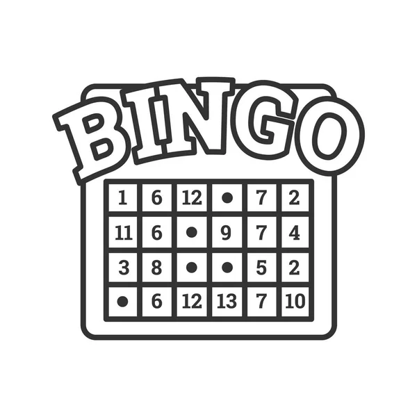Bingo Spel Linjär Ikonen Isolerad Vit Bakgrund — Stock vektor