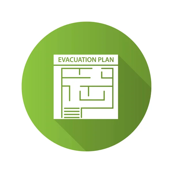 Piano Evacuazione Piano Sfondo Verde — Vettoriale Stock