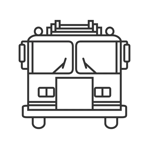 Иконка Пожарной Машины Белом Фоне — стоковый вектор