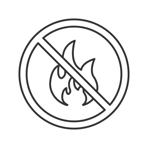 Zakazanych Znak Ognia Ikona Białym Tle — Wektor stockowy