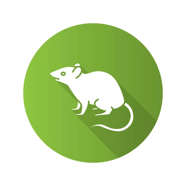 Rat Platte Ontwerp Schaduw Glyph Pictogram Vectorillustratie Silhouet Groene Achtergrond — Stockvector