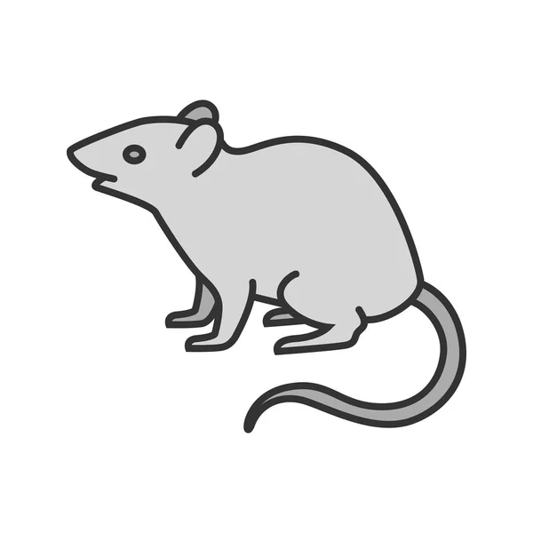 Icône Couleur Rat Isolée Sur Fond Blanc — Image vectorielle