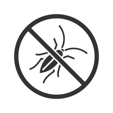 Hamamböceği işareti karakter simgesi beyaz arka plan üzerinde izole durdurmak