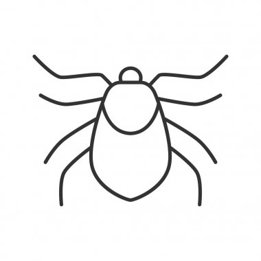 Mite doğrusal simgesi, beyaz arka plan üzerinde vektör kontur çizim