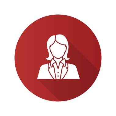 Office alt düz tasarım uzun gölge glif simgesi üzerinde kırmızı bir arka plan