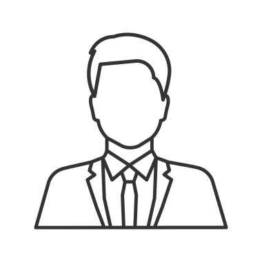 Şovmen doğrusal simgesi, beyaz arka plan üzerinde vektör kontur çizim