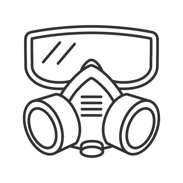 Gasmasker Lineaire Pictogram Contour Vectorillustratie Witte Achtergrond — Stockvector