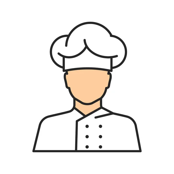 Chef Cozinhar Ícone Cor Isolado Fundo Branco — Vetor de Stock