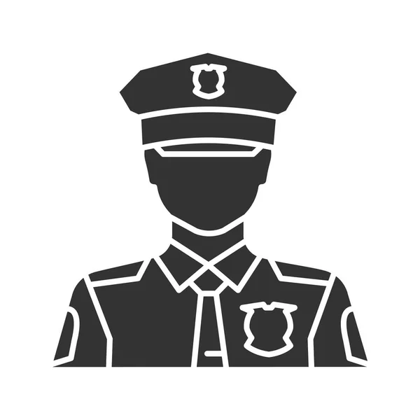 Icono Glifo Policía Aislado Sobre Fondo Blanco — Vector de stock