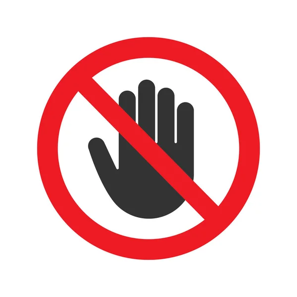 Signo Prohibido Con Icono Color Glifo Stop Hand Aislado Sobre — Vector de stock