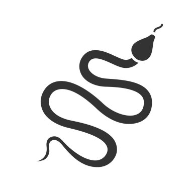 Yılan glif simgesi. Yılan. Siluet simge. Negatif alan. İzole vektör çizim