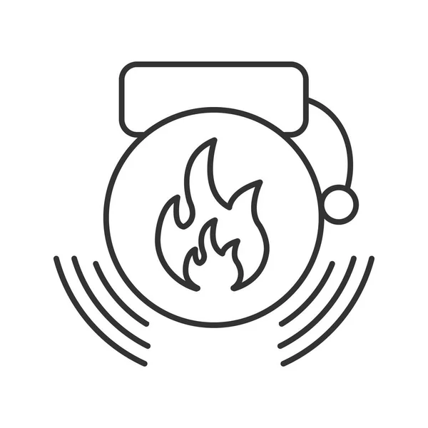 Линейный Значок Пожарной Сигнализации Тревога Тонкая Линия Иллюстрации Контурный Символ — стоковый вектор