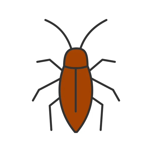 Εικονίδιο Χρώμα Κατσαρίδα Εντόμων Απομονωμένη Διανυσματικά Εικονογράφηση — Διανυσματικό Αρχείο