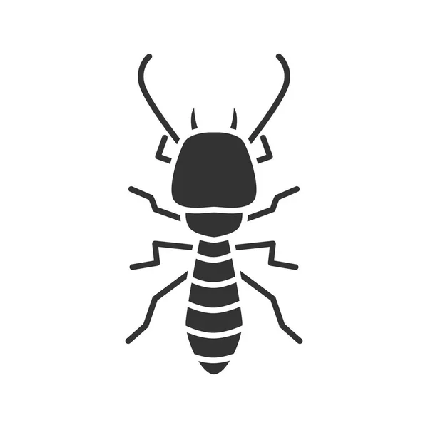 Icône Glyphe Termite Fourmi Blanche Symbole Silhouette Espace Négatif Illustration — Image vectorielle