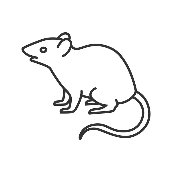 Souris Rat Icône Linéaire Rongeur Illustration Fine Peste Symbole Contour — Image vectorielle