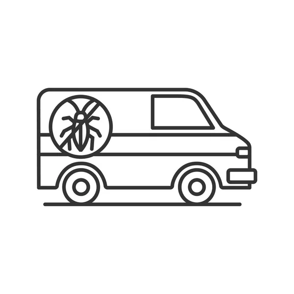 Линейный Значок Миниавтобуса Истребителя Тонкая Линия Иллюстрации Служба Контроля Вредителей — стоковый вектор
