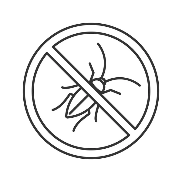 Arrêtez Les Cafards Signe Icône Linéaire Répulsif Pour Cafards Lutte — Image vectorielle