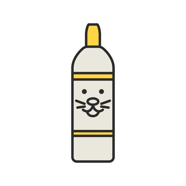ペット シャンプー カラー アイコン 動物の顔を石鹸ボトル ペット衛生的な製品です 分離ベクトル図 — ストックベクタ
