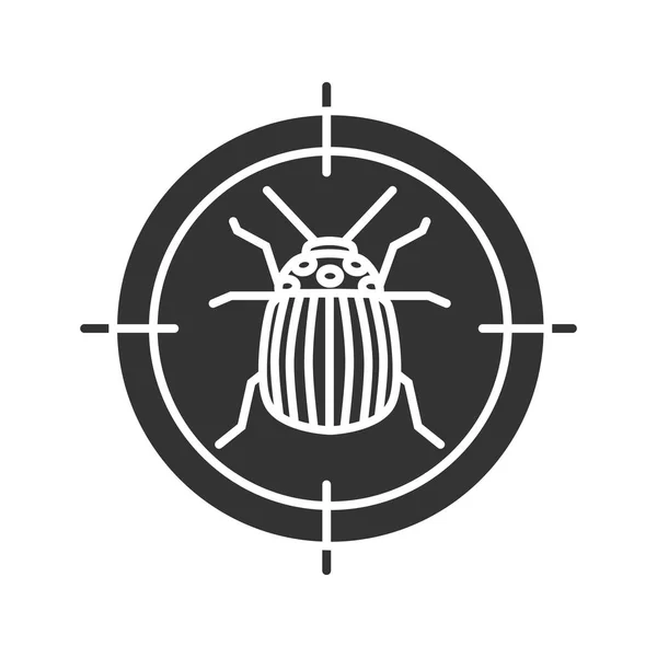 Colorado Kever Glyph Doelpictogram Aardappel Insect Repellent Ongediertebestrijding Silhouet Symbool — Stockvector