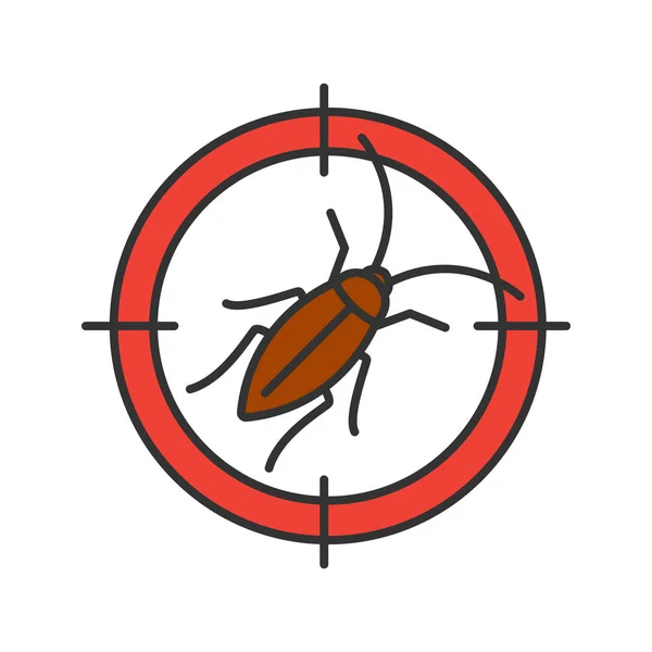 蟑螂目标颜色图标 蟑螂驱蚊剂 虫害控制 孤立向量插图 — 图库矢量图片
