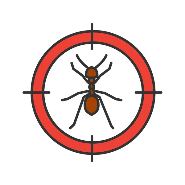 Μυρμήγκια Στόχο Εικονίδιο Χρώμα Εντόμων Απωθητικό Έλεγχος Παρασίτων Απομονωμένη Διανυσματικά — Διανυσματικό Αρχείο