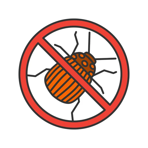 Detener Colorado Icono Color Signo Escarabajo Repelente Insectos Control Plagas — Archivo Imágenes Vectoriales
