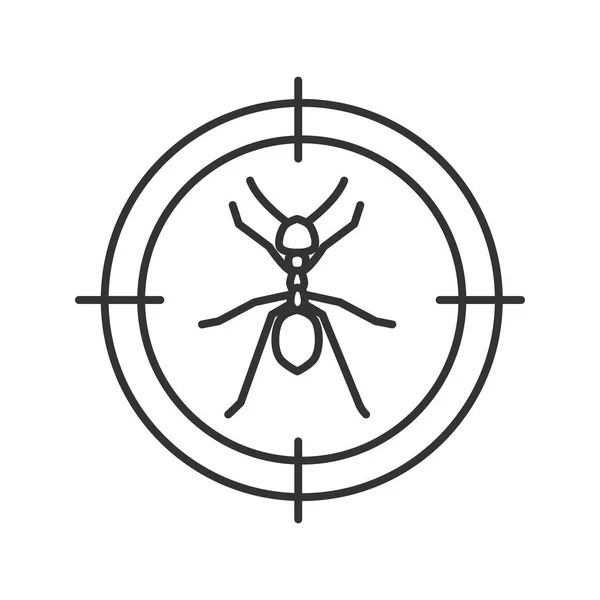 蚂蚁的目标是线性图标 昆虫驱蚊剂 虫害控制 细线插图 轮廓符号 矢量隔离轮廓图 — 图库矢量图片