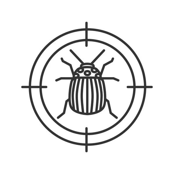 科罗拉多甲虫目标线性图标 马铃薯驱虫剂 虫害控制 细线插图 轮廓符号 矢量隔离轮廓图 — 图库矢量图片
