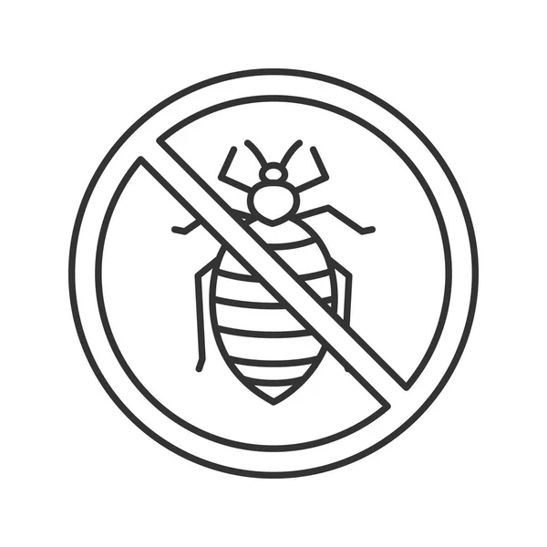 Stop Signe Punaise Lit Icône Linéaire Insectes Parasites Répulsifs Lutte — Image vectorielle
