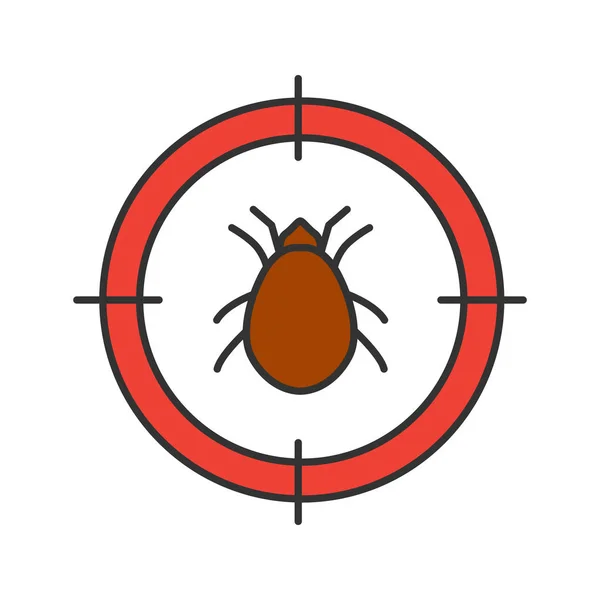 螨目标颜色图标 寄生昆虫驱蚊剂 孤立向量插图 — 图库矢量图片