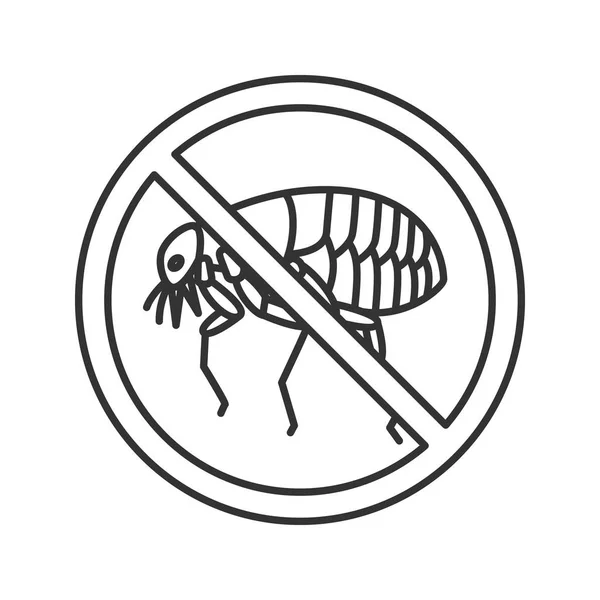 停止跳蚤符号线性图标 寄生昆虫驱蚊剂 虫害控制 细线插图 轮廓符号 矢量隔离轮廓图 — 图库矢量图片