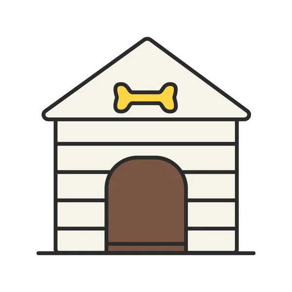 Icono Color Casa Del Perro Perrera Ilustración Vectorial Aislada — Vector de stock