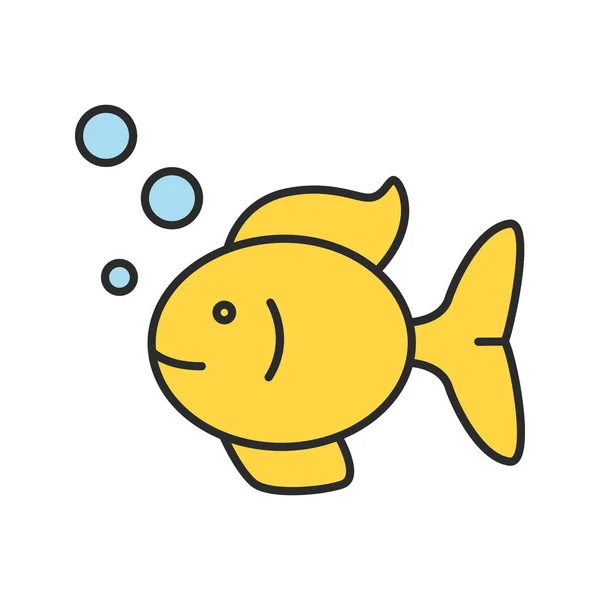 Akvarium Fiskar Färgikonen Akvaristik Fishbowl Pet Isolerade Vektorillustration — Stock vektor