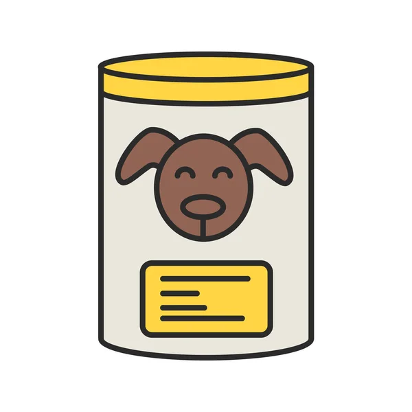 Κονσέρβες Σκύλων Εικονίδιο Χρώμα Τροφίμων Διατροφή Κατοικίδιων Ζώων Απομονωμένη Διανυσματικά — Διανυσματικό Αρχείο