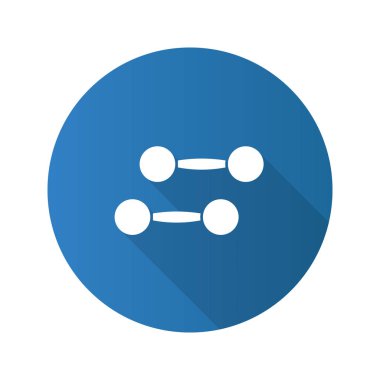 Halter düz tasarım uzun gölge glif simgesi. Fitness Ekipmanları. Vektör siluet çizimi