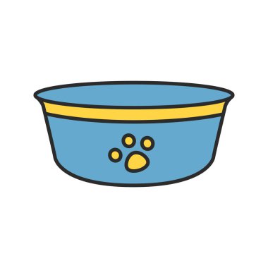 Köpeğin kase renk simgesi. İzole vektör çizim