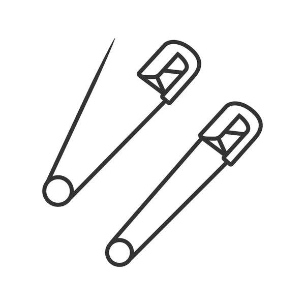 Kołki Zabezpieczające Ikona Liniowej Cienka Linia Ilustracja Kontur Symbolu Białym — Wektor stockowy