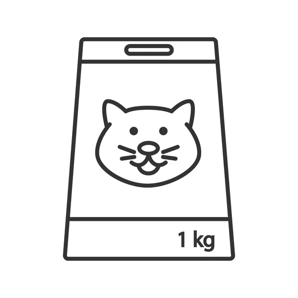 Ícone Linear Comida Gato Ilustração Fina Nutrição Animal Símbolo Contorno — Vetor de Stock