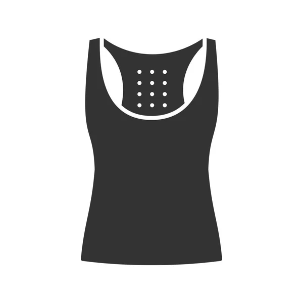 Sports Tank Top Glyph Icon Sleeveless Shirt Silhouette Symbol Negative — Stock Vector