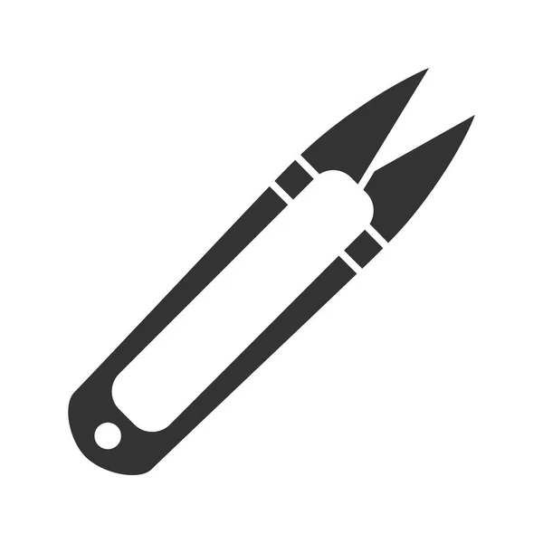 Šicí Nůžky Glyf Ikona Silueta Symbol Odstřih Nitě Negativní Prostor — Stockový vektor