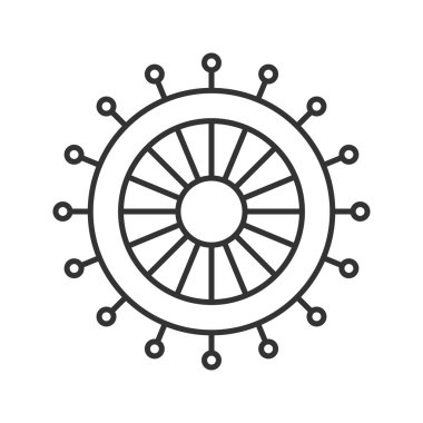 Düz pim doğrusal Icon set. İnce hat illüstrasyon. Kontur sembolü. Çizim vektör izole anahat