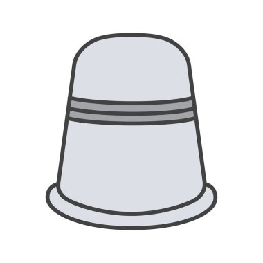 Dikiş yüksük renk simgesi. Parmak koruyucu. İzole vektör çizim