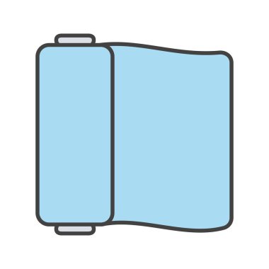 Kumaş rulo renk simgesi. Tekstil. İzole vektör çizim