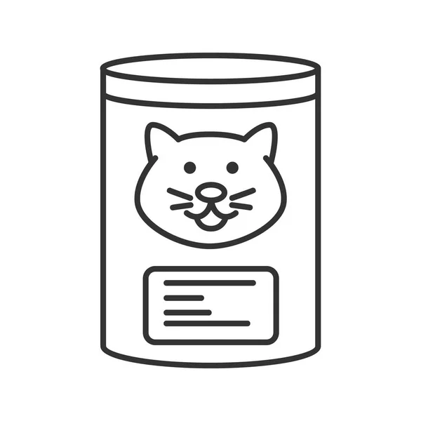 Icono Lineal Comida Para Gatos Enlatada Ilustración Línea Delgada Símbolo — Vector de stock