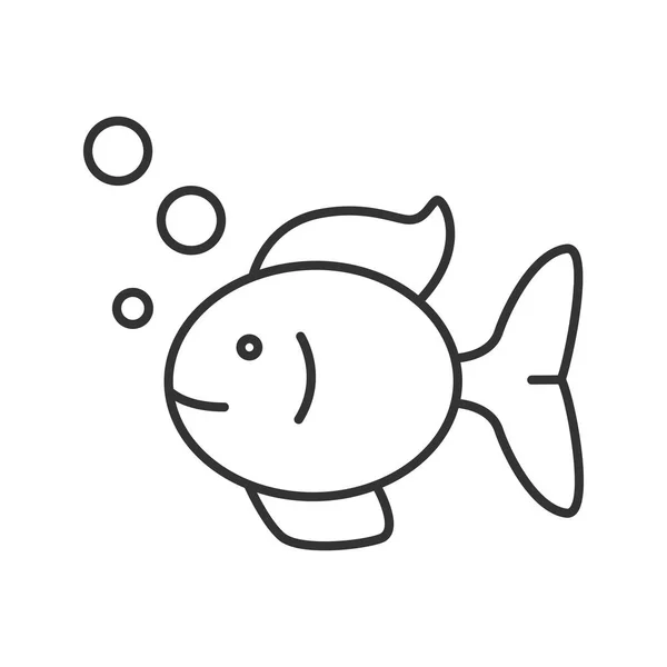 Akvarium Fiskar Linjär Ikonen Tunn Linje Illustration Akvaristik Fishbowl Pet — Stock vektor
