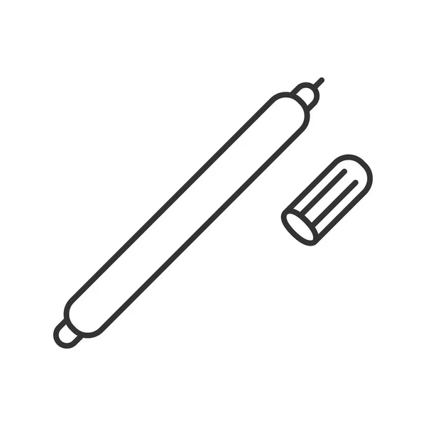 Textilmarker Stift Lineares Symbol Schmalspur Illustration Kontursymbol Vektor Isolierte Umrisszeichnung — Stockvektor