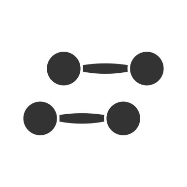 Halter glif simgesi. Fitness Ekipmanları. Siluet simge. Negatif alan. İzole vektör çizim