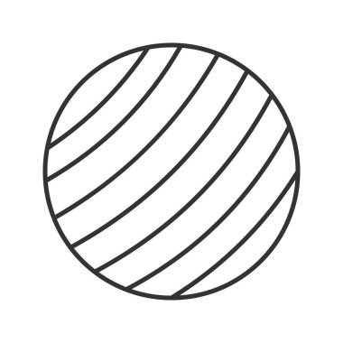 Fitness topu doğrusal simgesi. İnce hat illüstrasyon. Fitball. Kontur sembolü. Çizim vektör izole anahat