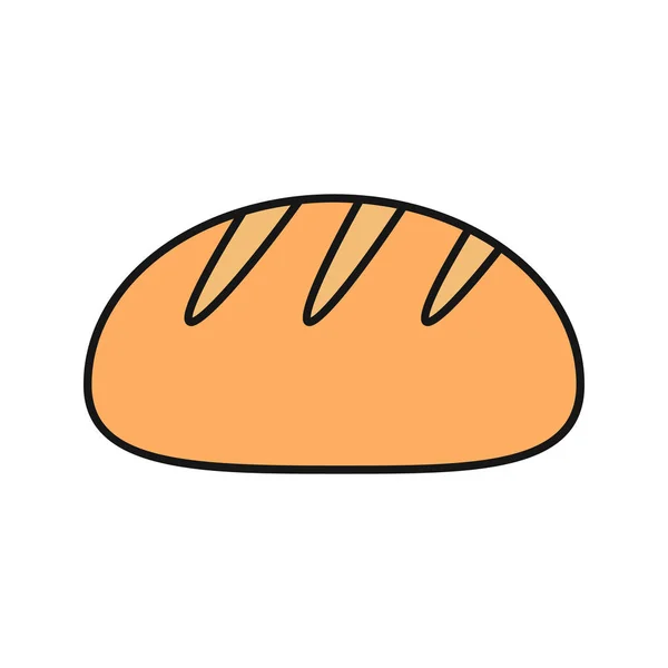 Білий Круглий Хліб Кольоровий Значок Хлібопекарня Ізольовані Векторні Ілюстрації — стоковий вектор
